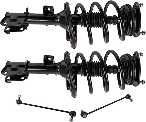 Miniatura 547 de TRQ Kit de suspensión delantera, conjunto de amortiguadores y resortes, barra estabilizadora, enlace estabilizador compatible con Chevrolet