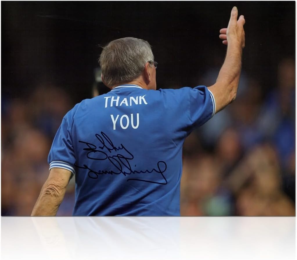 Exclusive Memorabilia Bobby Tambling Signed Chelsea Soccer Photo: Thank You (Black)