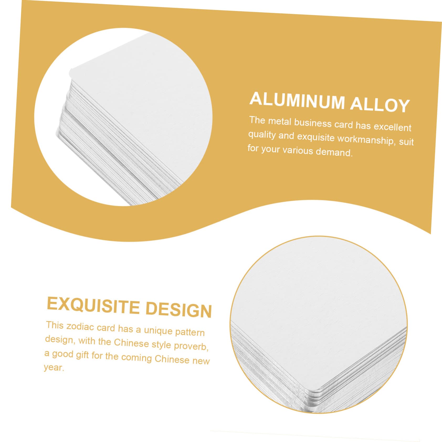 100 Stück Metallische Visitenkarten Rohlinge Sublimationskarten aus Aluminium Individuell Gestaltbare Namenskarten für Eleganten Auftritt