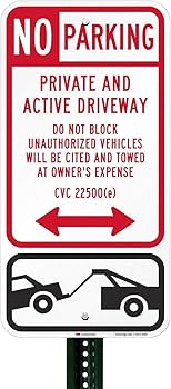 Amazon.com: SmartSign California No Parking Sign, Private and