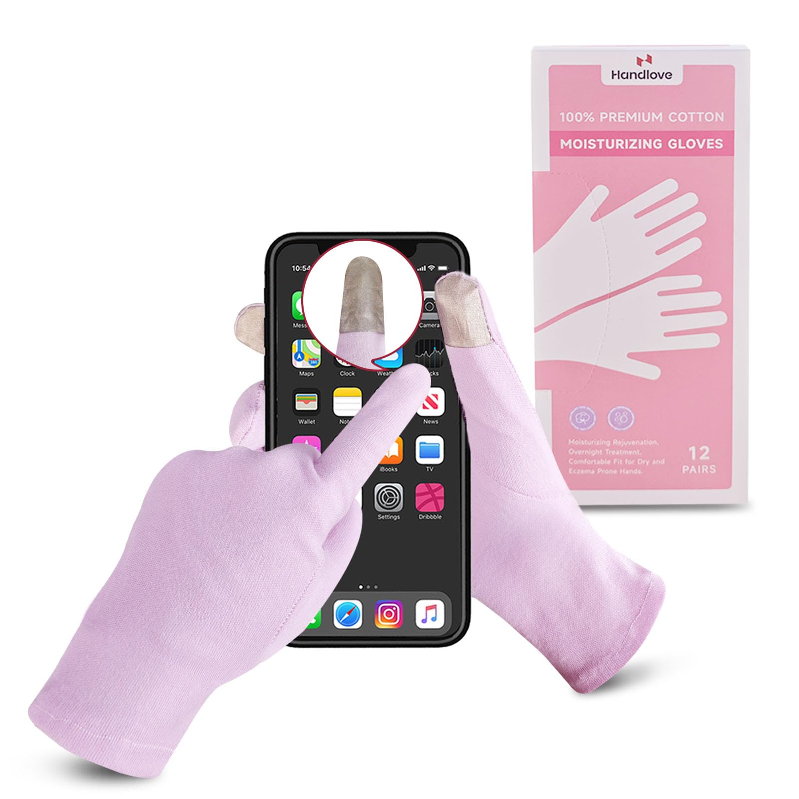 HandLove Premium Cotton Gloves Baby Pink 12 Pairs