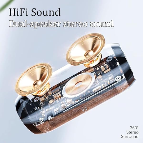 Bluetooth Speakers,Wireless Portable Speaker, Stereo Subwoofer Rod Built-in Mic, FM/TF Card/U Disk, Connect Mobile Phone/computer/TV, True Wireless Stereo Speaker for Indoor&Outdoor A5211(Black) - Image 3