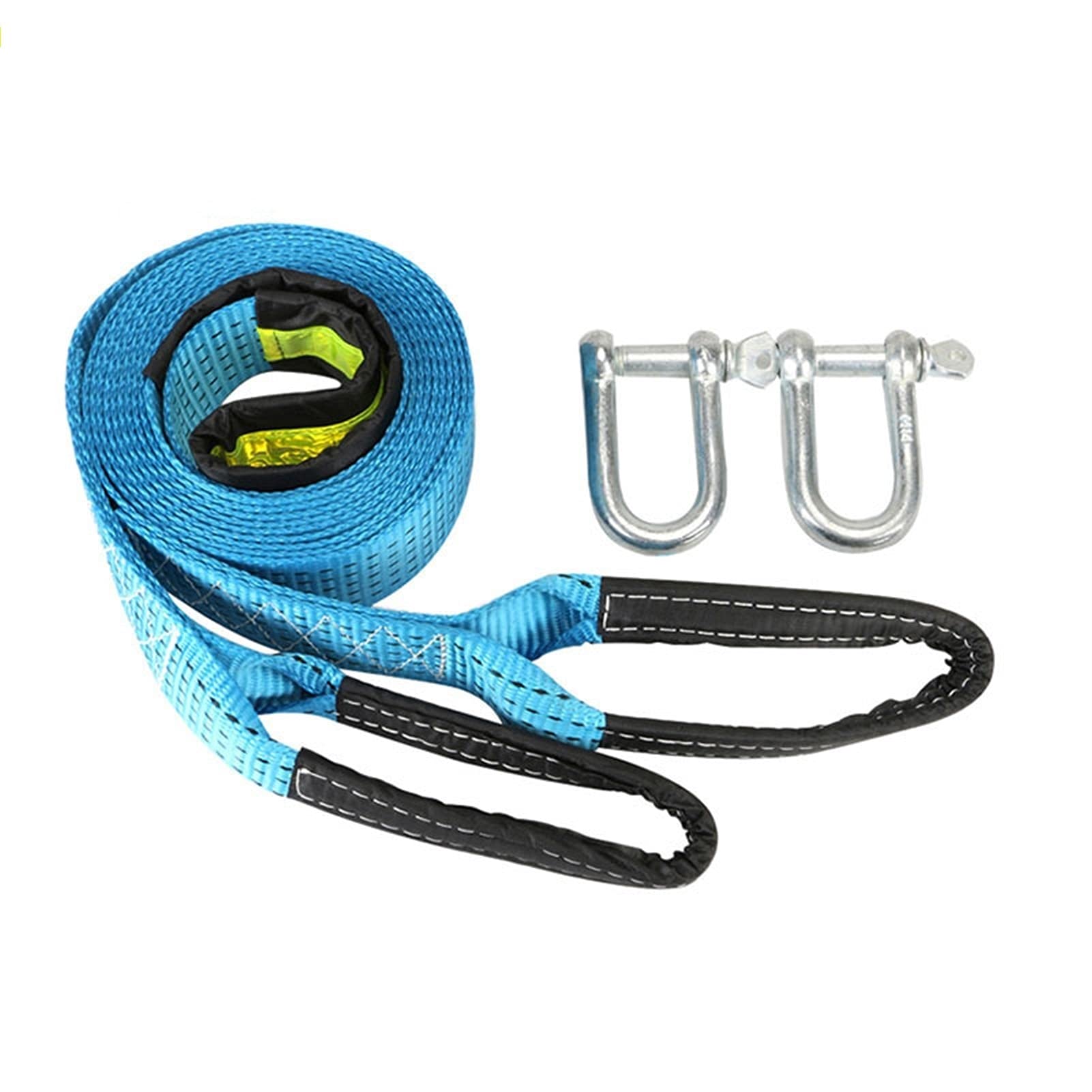 Cinghia di traino con ganci a U, resistente corda per verricello per rimorchio auto, cavo per cinghia di traino resistente