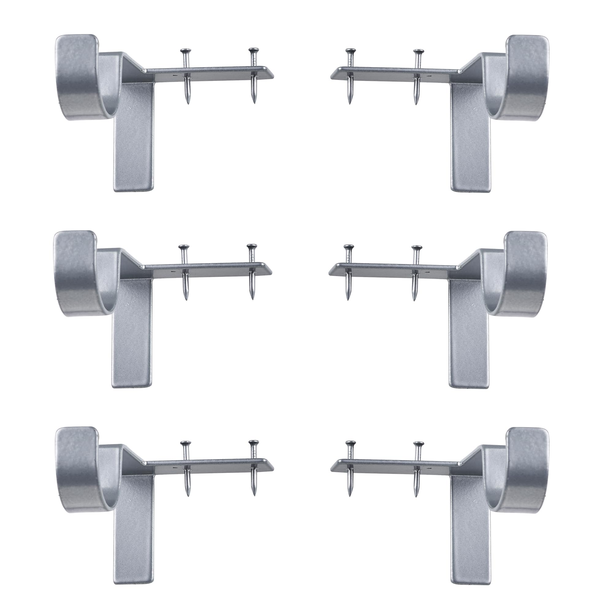 Douthfolle Curtain Rod Brackets, 6pcs No Drill Curtain Rod Holders No Drill No Damage Right Into Window Frame Decor for Bathroom, Bedroom, Living Room, Kitchen — image 1