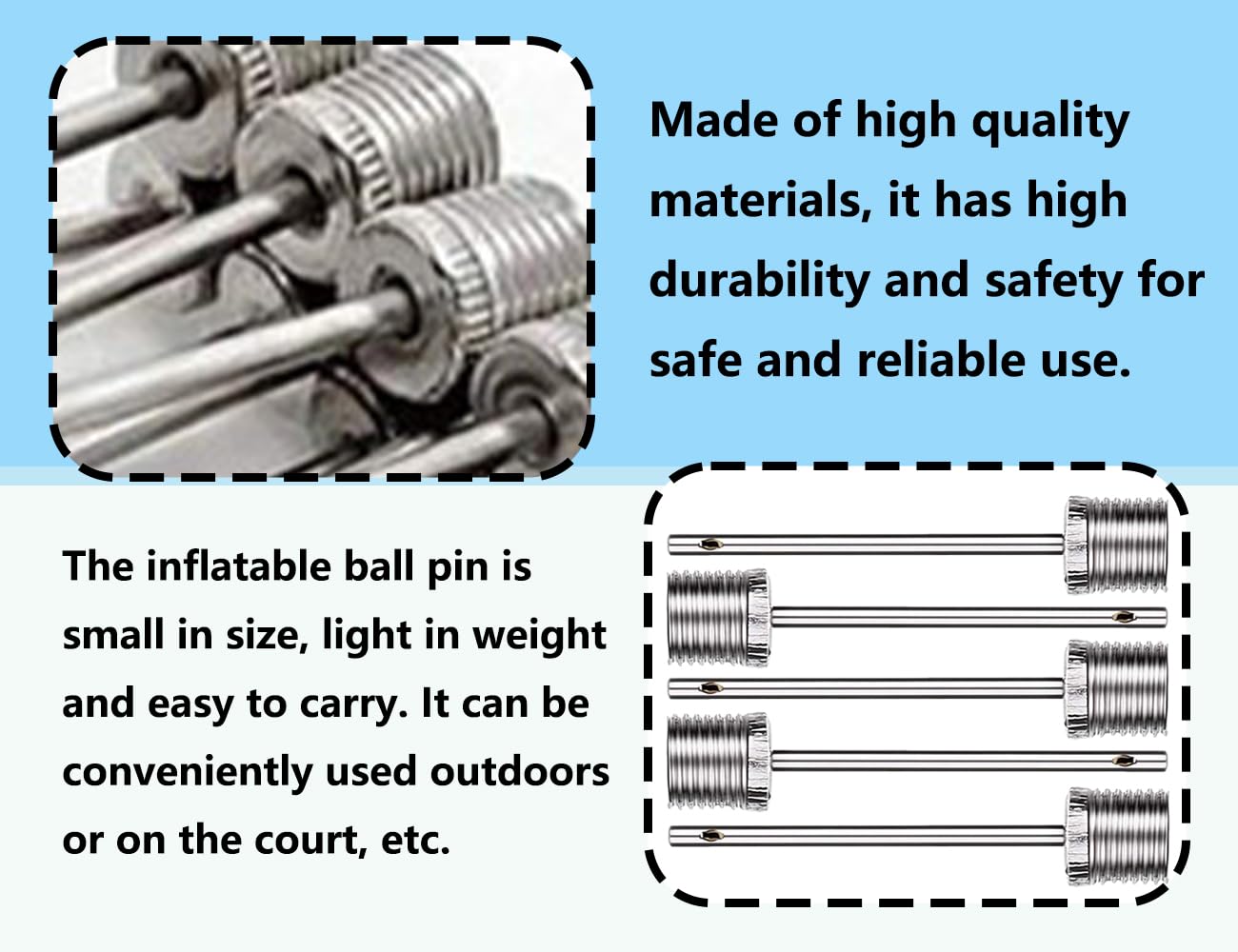 Aiguille Air Ballon 10 Aiguilles Pompe à Ballon - Kit Gonflage Universel Basket, Foot, Volley | Accessoire Sport Kit 10 Aiguilles Réutilisables