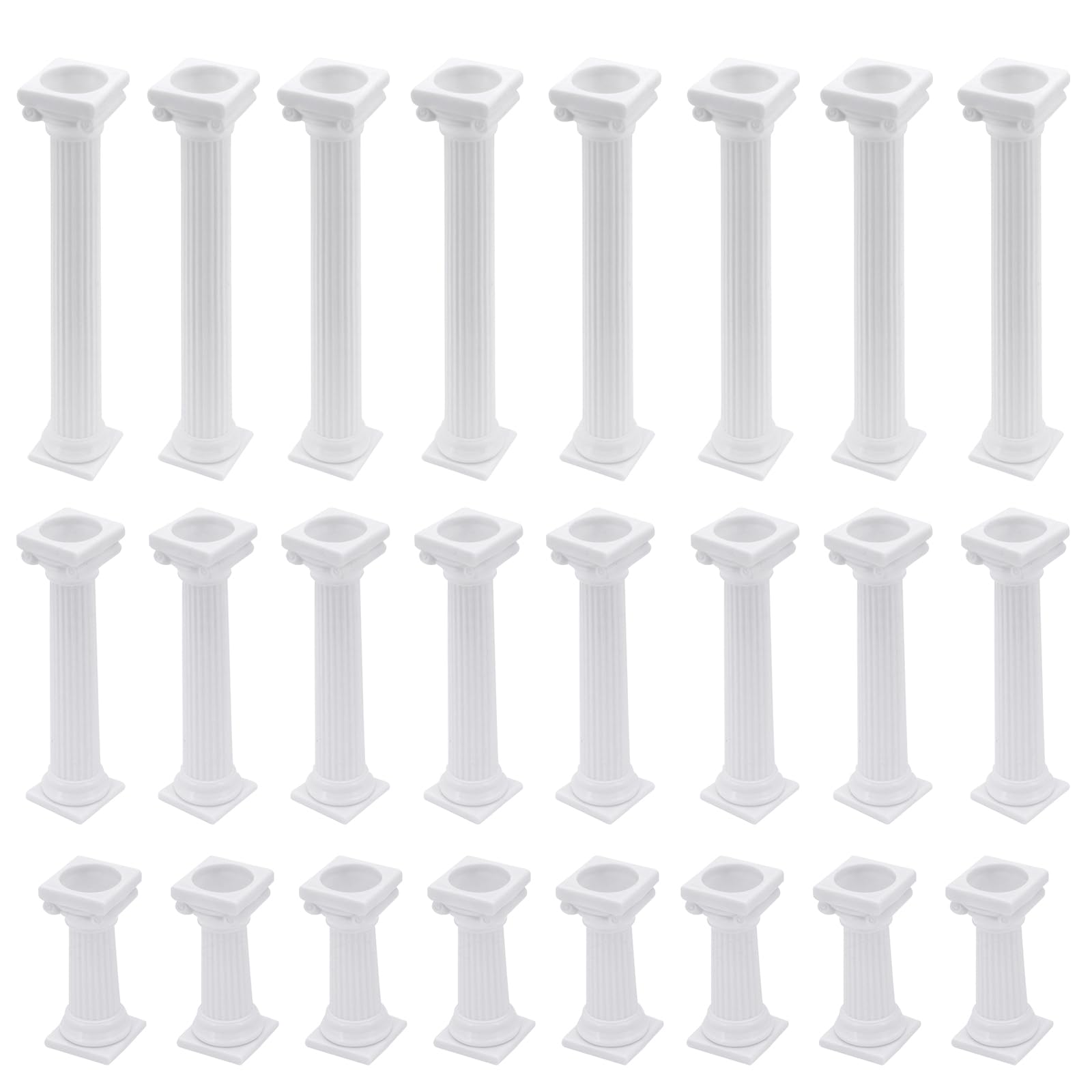 24 Pcs Roman Column Cake Tiered Stands, 3 Size Wedding Cake Decoration Support Tool Sets, Cake Tier Stacking Kit, for Wedding Party