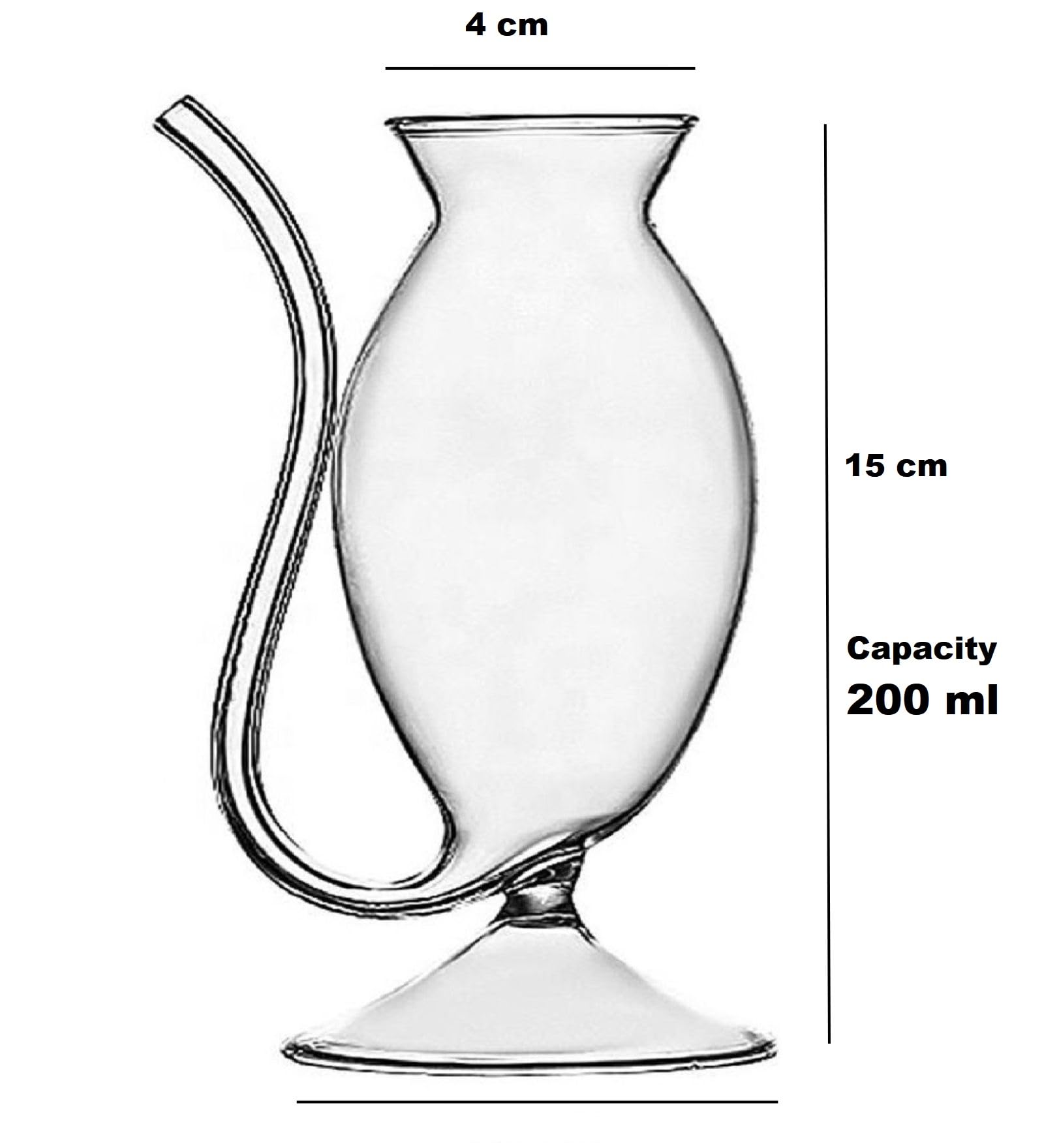 Melbify Vampire Cocktail Glass | Set of 6 | 200 ML | Glass Sipper with Straw | Cocktail Glasses with Straw | Cocktail Drinking Glass with Build Straw | Big | Giant Size 3
