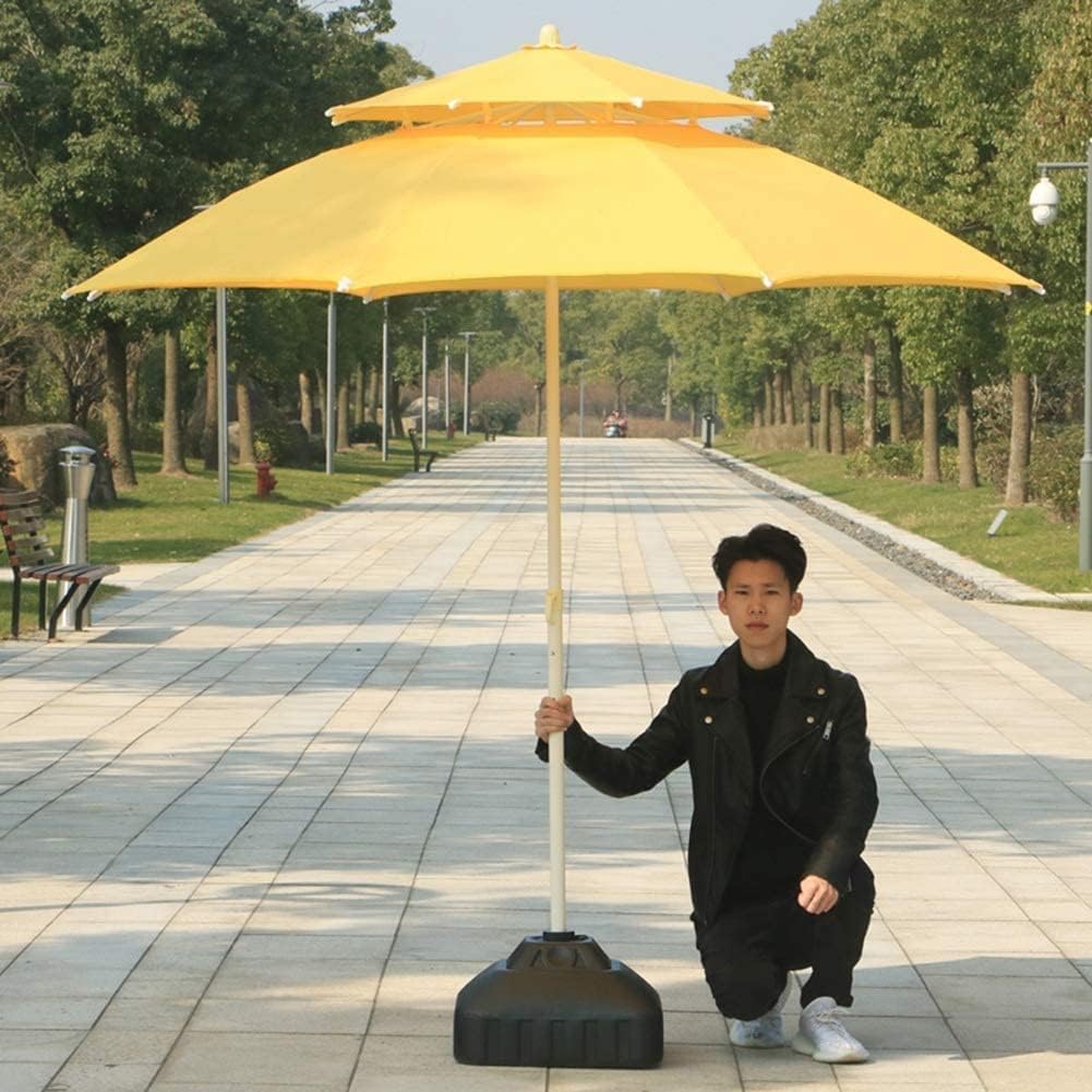 Umbrellas 7.5ft / 9ft Double Top Garden Umbrella Outdoor Sun Shade For Beach/Pool/Patio Umbrellas Round Sunscreen (Color : Yellow, Size : 7.5 Ft/230cm)