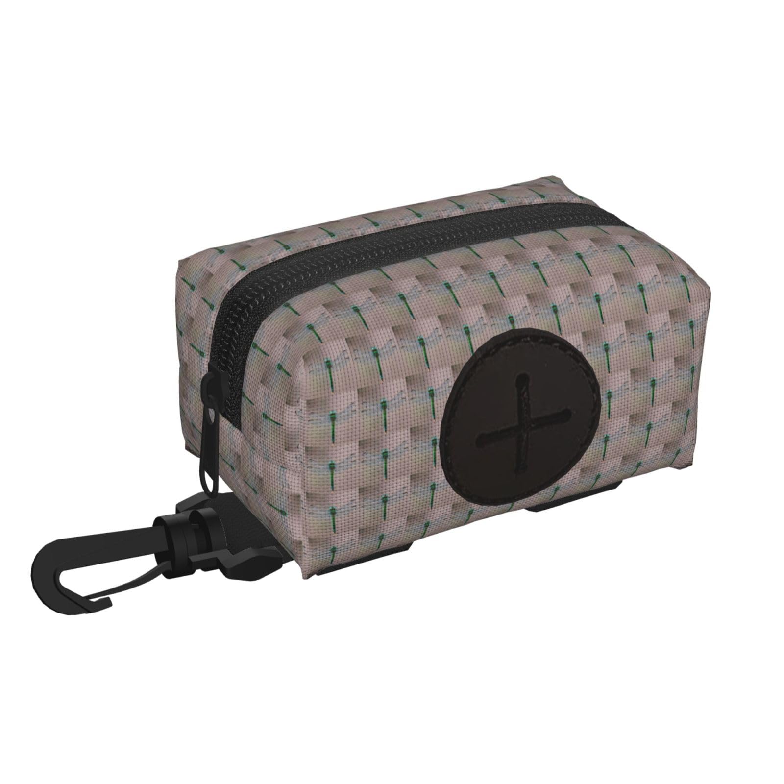 Pphgut Black Dragonfly Print Waterproof Pet Waste Treat Bag Outdoor Walking Hiking Pouch Camping Accessory
