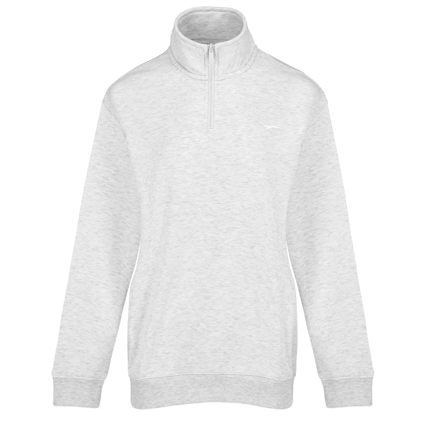Slazenger Womens Funnel Neck Quarter Zip Sweatshirt Top Ice Grey Marl S