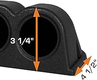 Vista 5 de GlowShift - Soporte universal de montaje en salpicadero de tres indicadores en negro - Compatible con cualquier marca/modelo de coche o camión