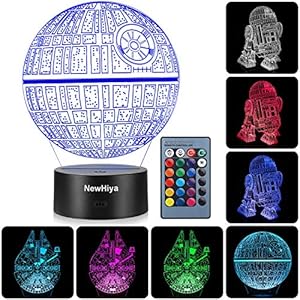 3D Night Light for Kids and Star Wars Fans, 3 Patterns and 16 Color Change Decor Lamp, Star Wars Toys for Kids, Birthday…