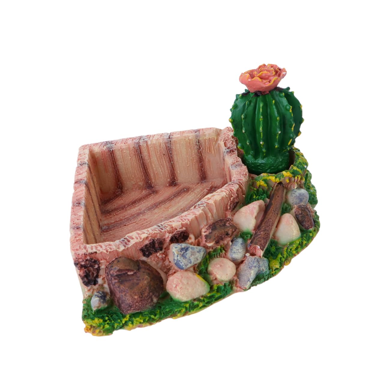 DECHOUS 1Pcs Cactus Design Crawler Food Dish for Reptiles Water Bowl for Tortoise Turtle Lizard and Snake Gnaw for Dry Fresh Food