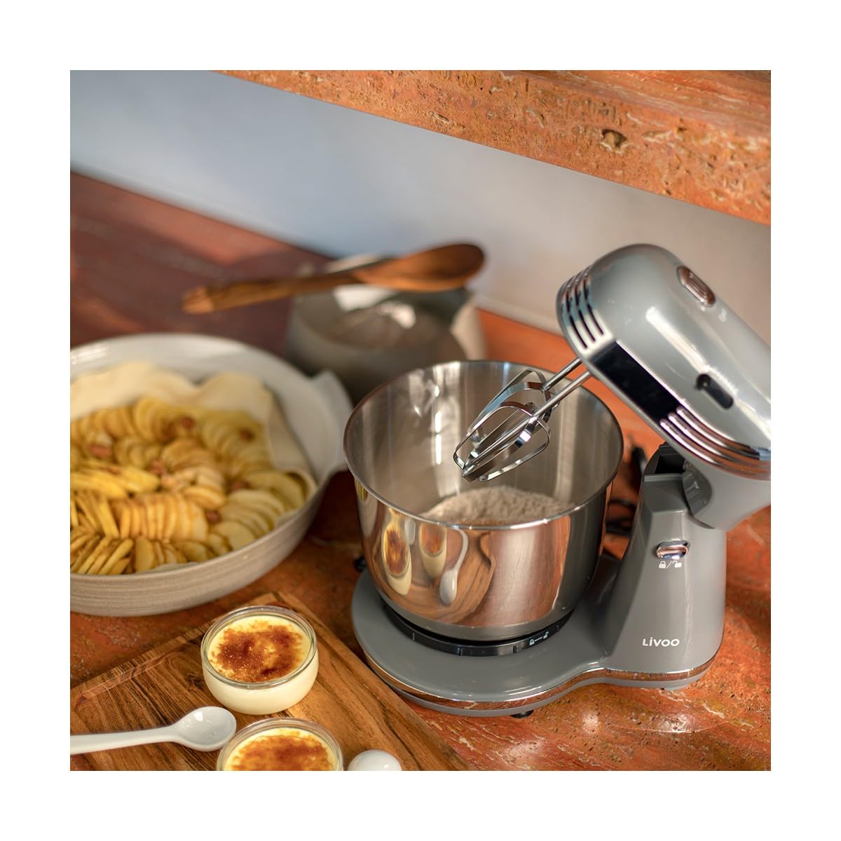 Robot Pâtissier Multifonction 3l 250w Gris - DOP137G
