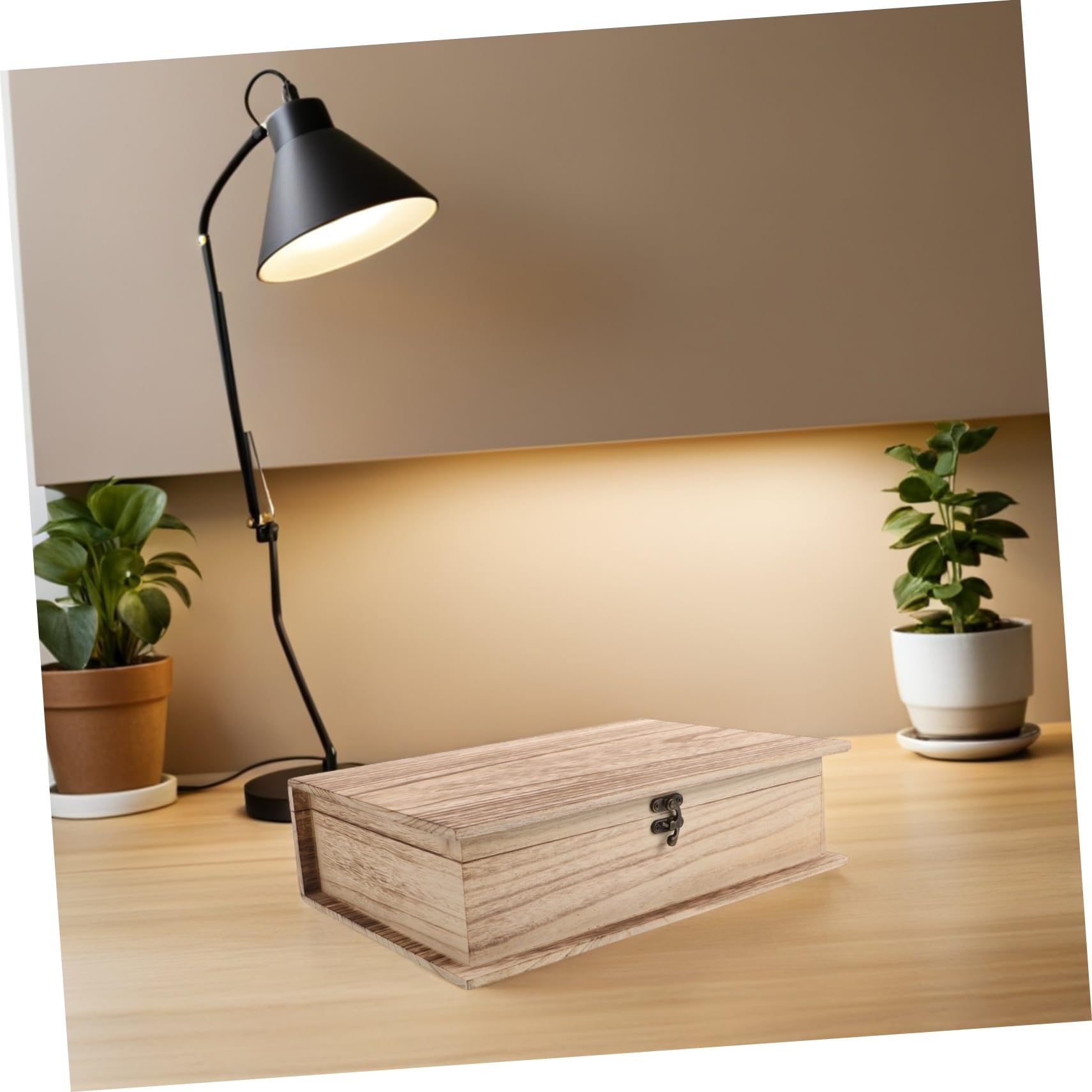 Hemobllo 2 Piezas Caja de Madera para Guardar la Biblia Caja de Recuerdos de Madera Organizador Clásico para Joyas y Tarjetas para Estudio y Dormitorio
