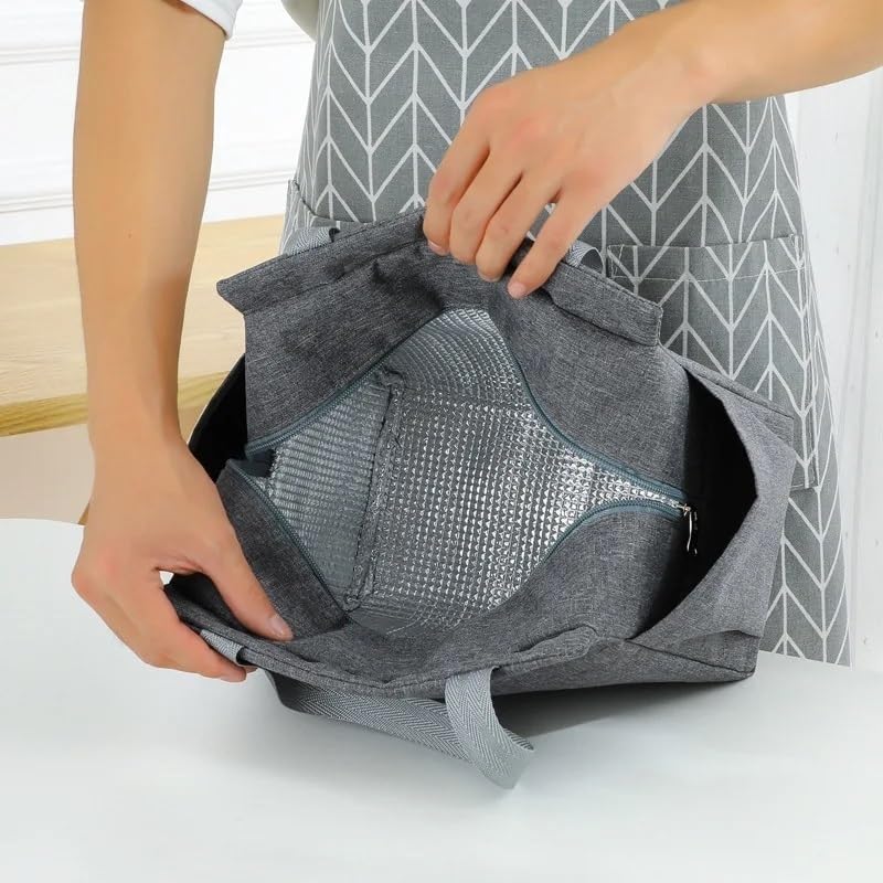 Borsa frigo Multifunzione di Grande capacità, Impermeabile, con Cerniera, Portatile, Termica, per Il Pranzo, per Donne, Porta Pranzo, Picnic