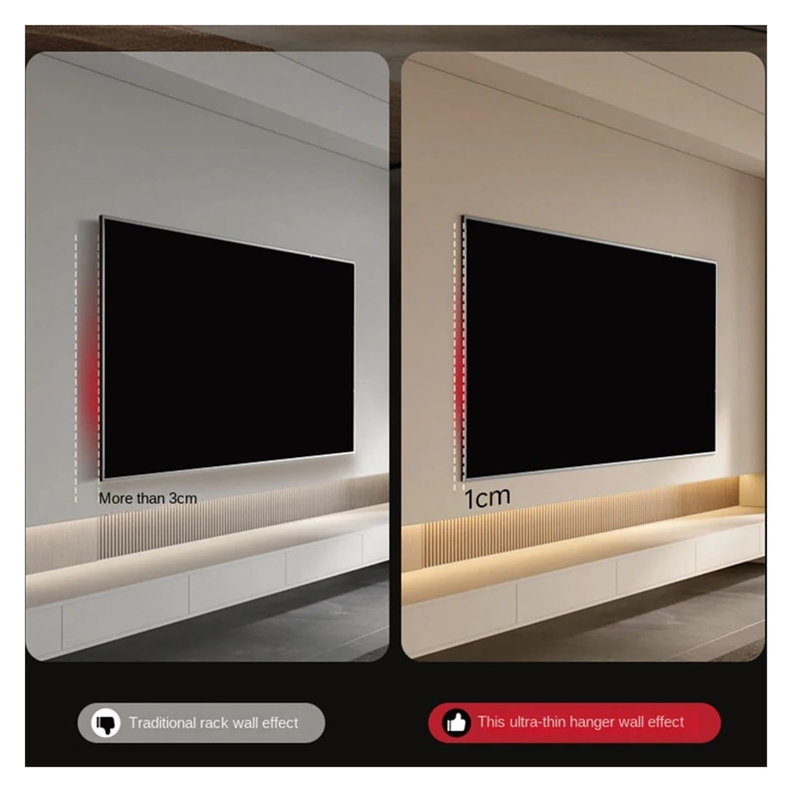 Supporto Da Parete Universale Ultra Sottile for TV for Schermi Piatti/curvi Da 26-90", Staffa for TV, Carico Massimo 80 Kg, Compatibile Con VESA, Supporto TV 100x100-800x400 Mm Sostituisci(42-75in)