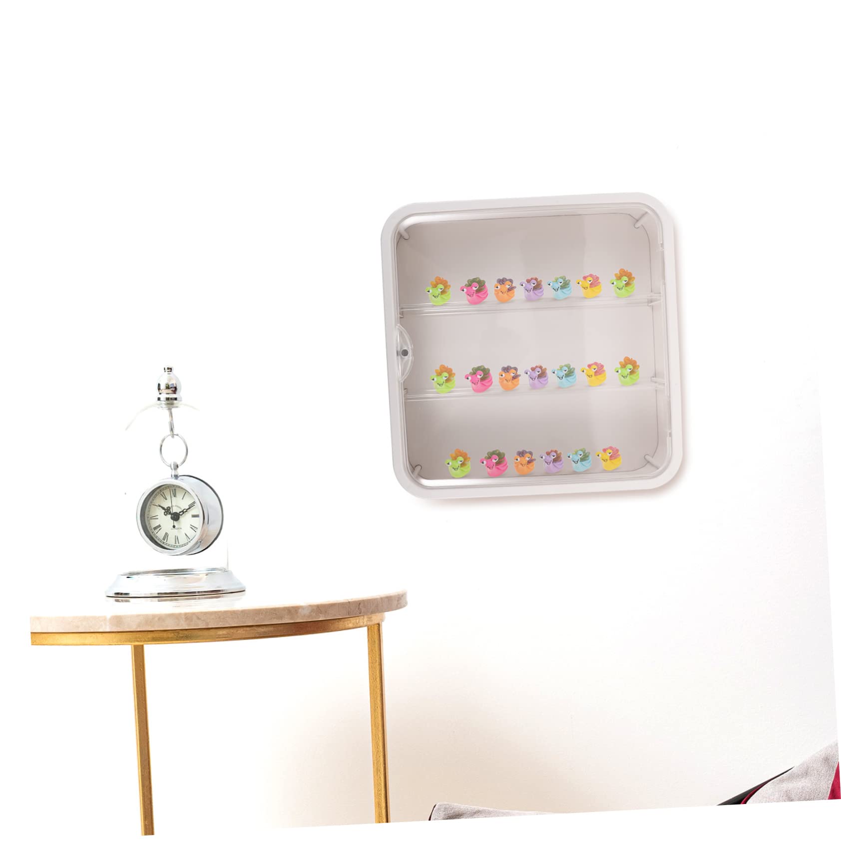 Vitrina para Figuras de Colección de Plástico Color Marfil Montaje Mural