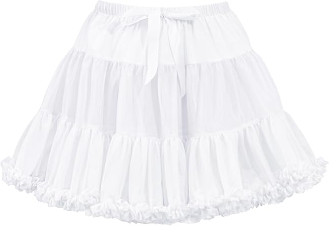 Wikoan Women's Petticoat Tulle Skirt Short Underskirt Tutu Crinoline Underskirt Costume for Party Rockabilly Petticoat Dress Evening Wedding Dress Cosplay Skirt