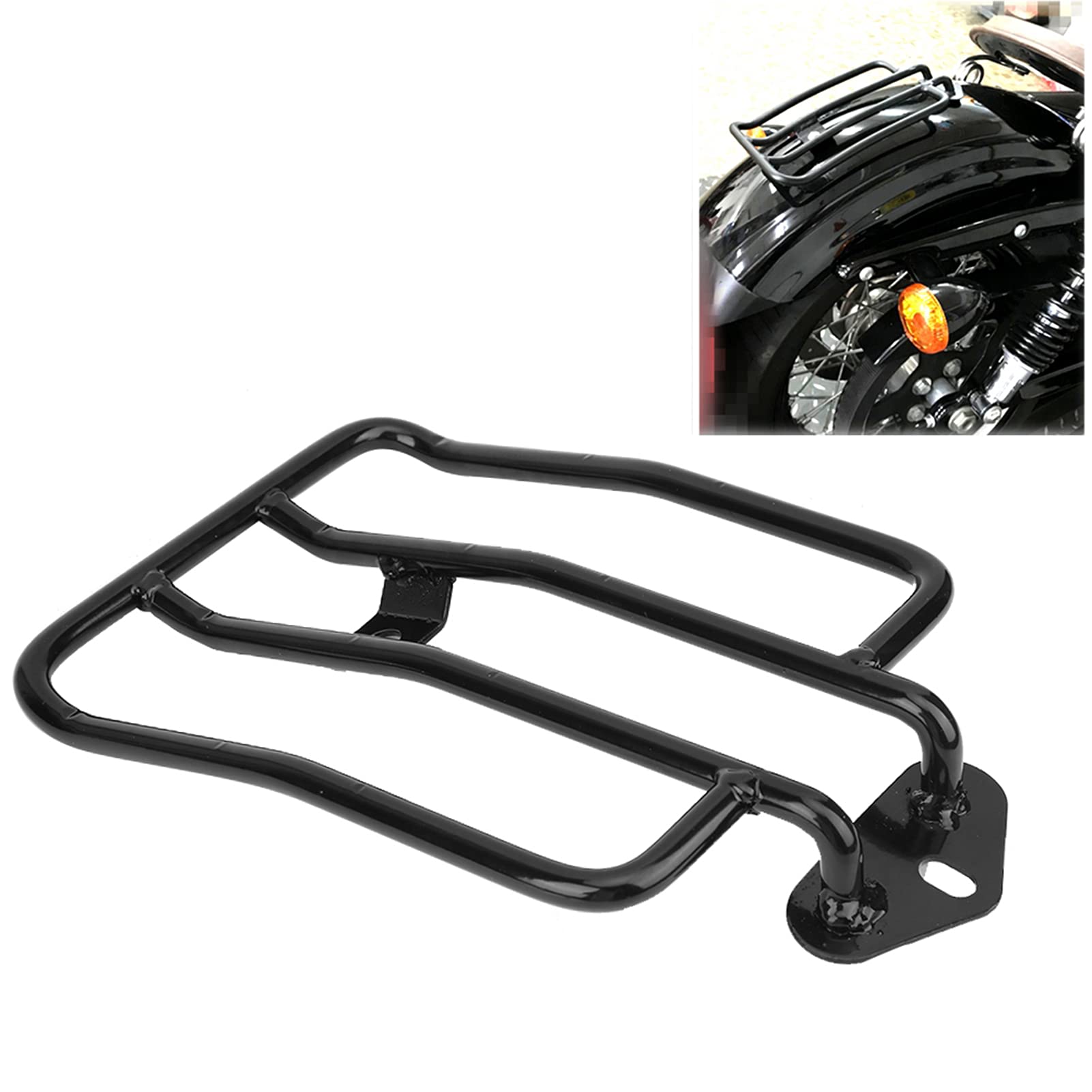 Yctze Motocyklowy bagażnik Żelazny zmodyfikowany tylny wspornik bagażnika do XL883 / 1200 X48 (czarny)