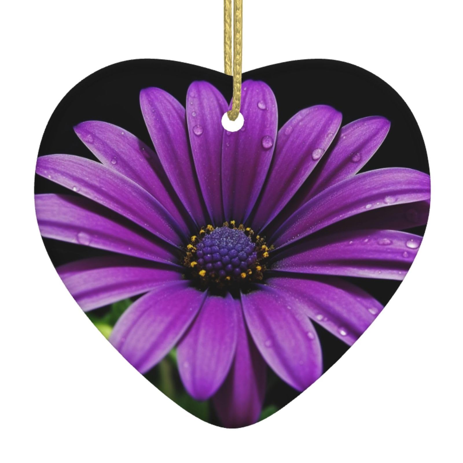 Fodpand Women's White Purple Daisy Christmas Ornaments 2025, Gift Exchange For Men, Collectible Ceramic Ornament Heart Hanging Ornaments For Christmas Tree Decoration