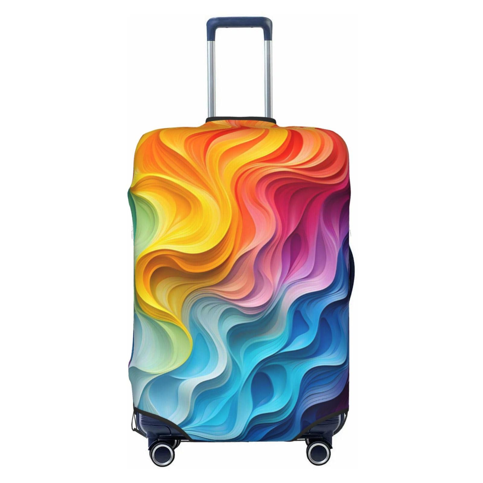 Kofferabdeckungen, Kofferschutzhülle mit Regenbogen-Wellen-Motiv, 18–32 Zoll(M)