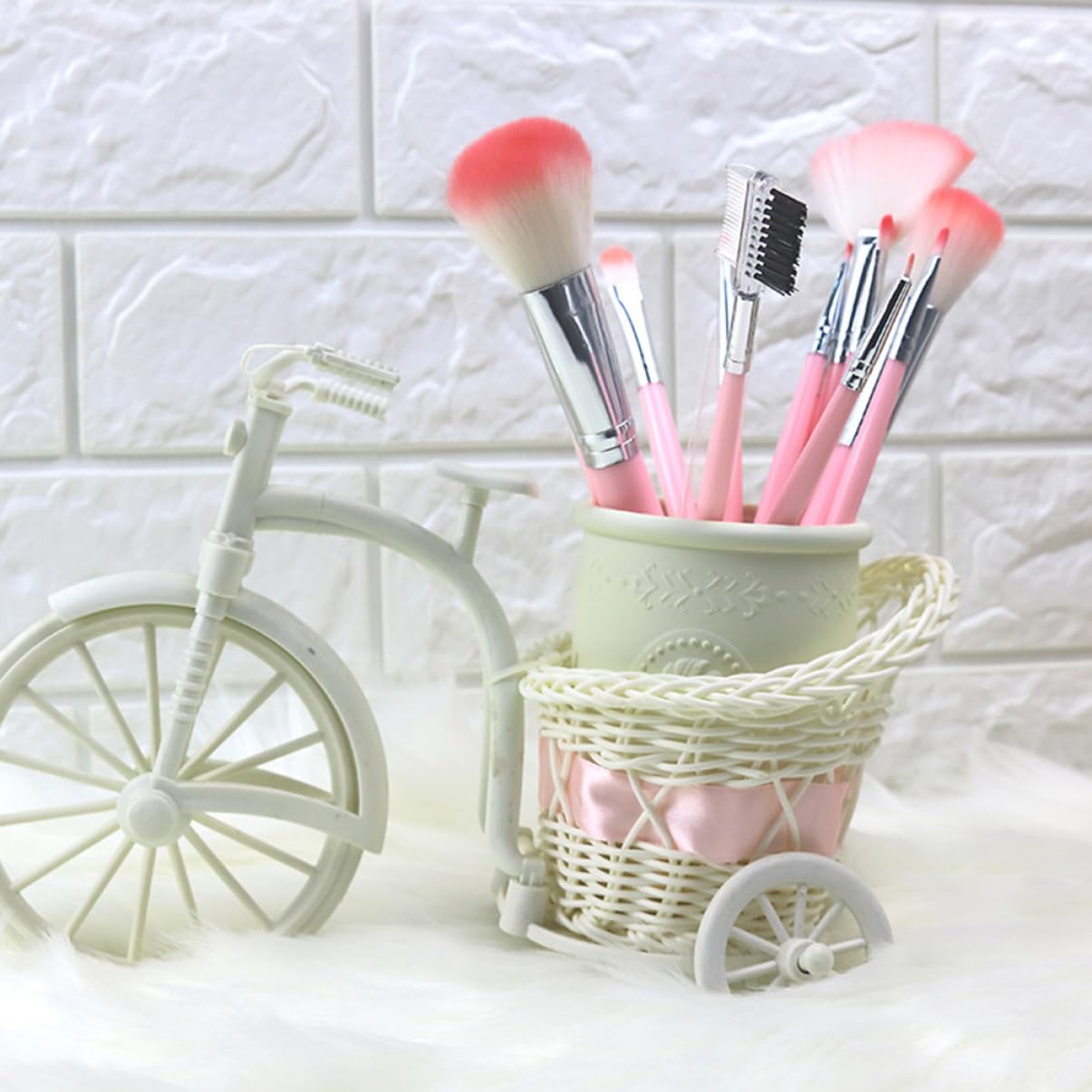 Artibetter 3 Pièces Porte Pinceaux de Maquillage Or Organisateur de Bureau Élégant pour Maquillage et Fournitures de Bureau Design Compact et