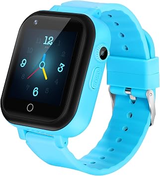 4G Watch Phone for Children, Kids Smart Watch, 2-Way Calls, GPS Location, IP67 Waterproof, Messages, School Mode, SOS, Video Calls, Camera, Remote Control, Torch, Pedometer Smartwatch Concise Blue
