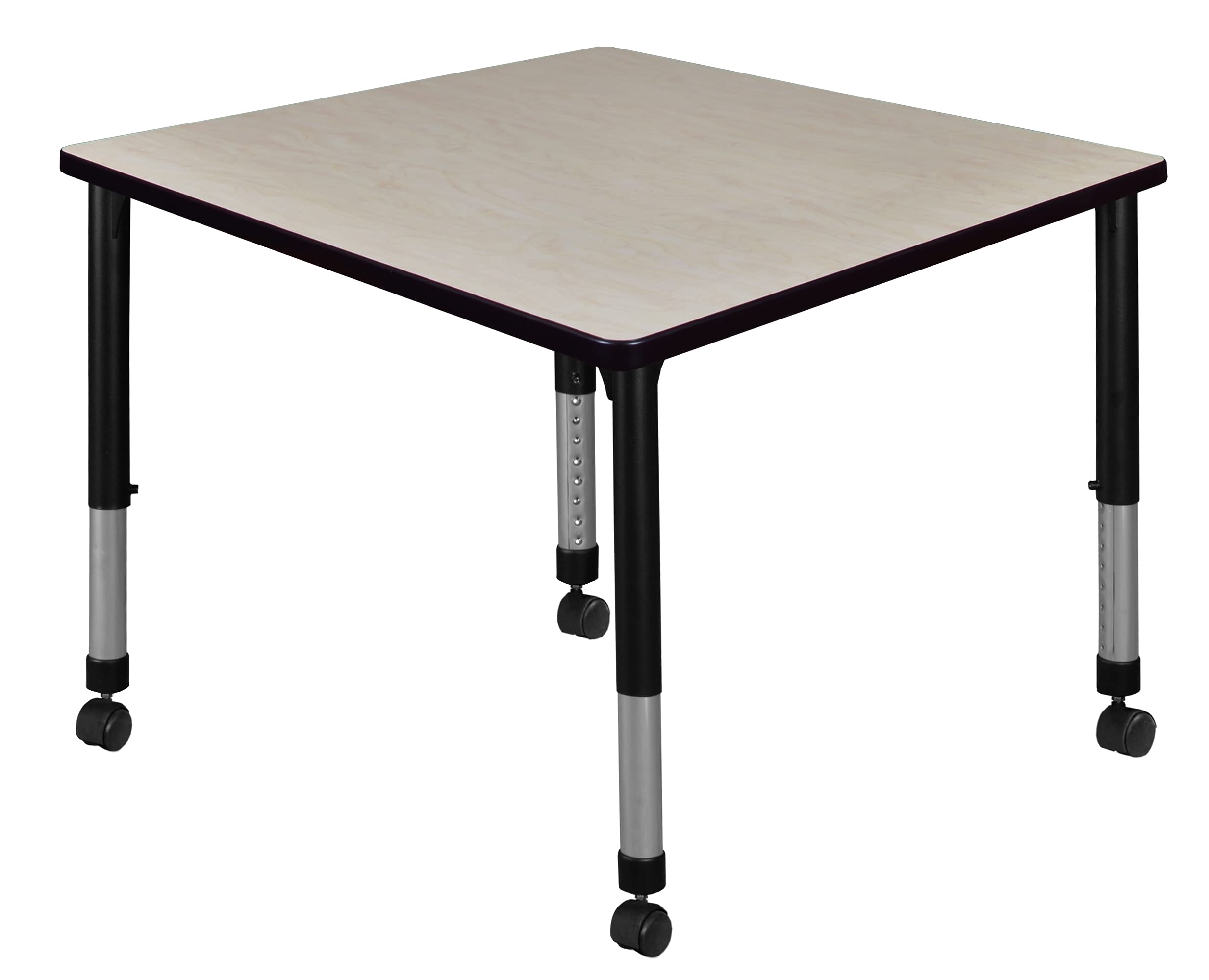 Regency Kee Height Adjustable Mobile Square Classroom Table, 36