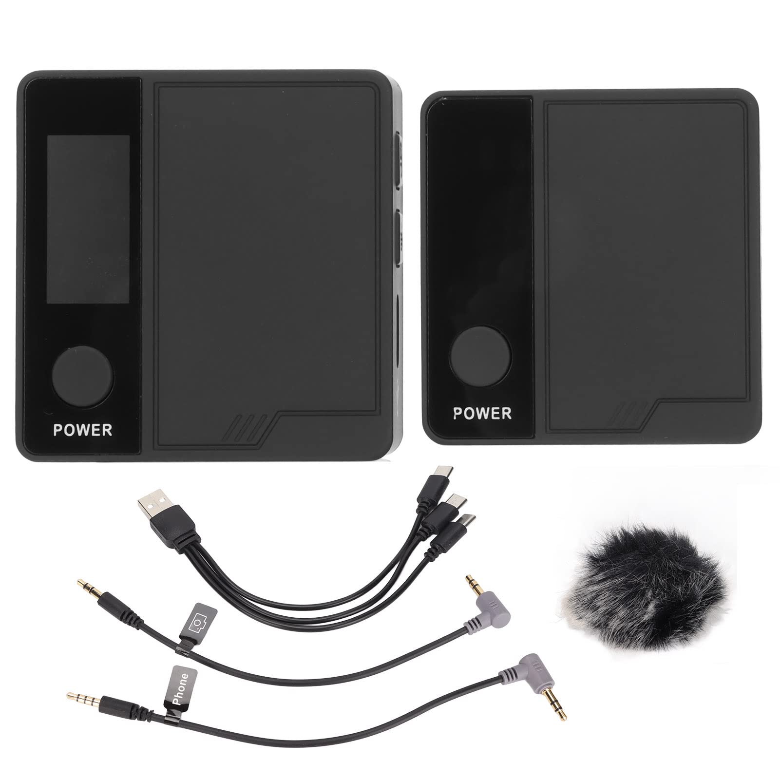 Micrófono de Solapa Inalámbrico de 2,4G, Micrófono de Solapa Inalámbrico con Reducción de Ruido Dual Manual de 5 Velocidades, Hasta 8 Horas de Grabación para Grabaciones de Vídeo Cortas (Negro)