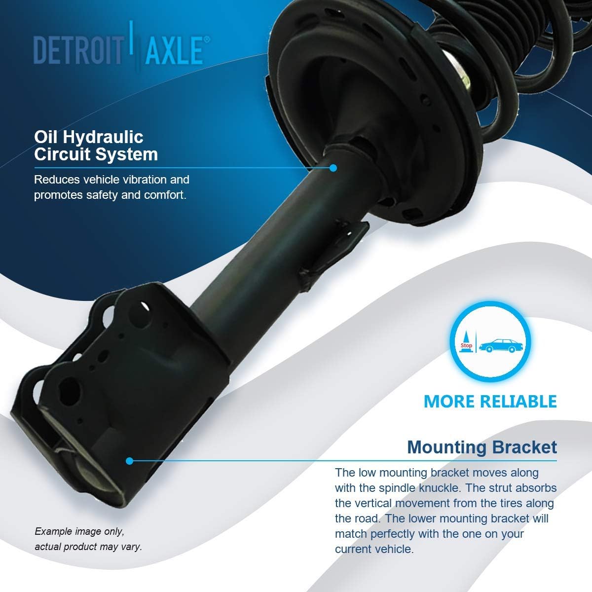 Detroit Axle AWD Rear Strut w/Coil Spring + Sway Bars Replacement for