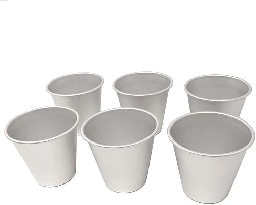 Honbay Tazas de pudín de aluminio, 6 udines, moldes de chocolate fundido para cocinar