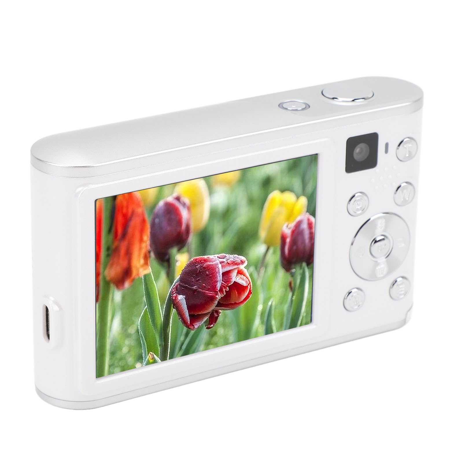 Aparat Cyfrowy 4K, Aparat do Vlogowania 48 MP z 16-krotnym Zoomem Cyfrowym, Kompaktowa Podróżna Kamera Wideo z Autofokusem i Podwójnym Aparatem z Przodu z Tyłu, z Ekranem IPS 2,8