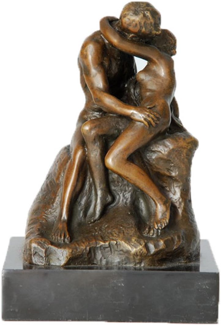 Toperkin The Kiss Bronze Statues Sculptures Home Decor Rodin Metal Figurines TPE-186