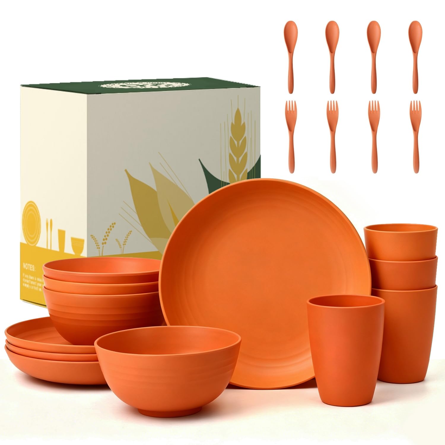 Wrova Reusable Dinner Set with Knife, Fork 20 Piece Plate Sets for 4 — image 1