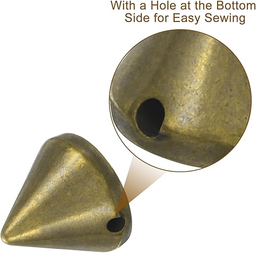 Miniatura 3 de uxcell 200 tachuelas acrílicas con forma de cono de espiga, 0.316 x 0.315 pulgadas, parte trasera plana, pegamento para coser en cuentas punk, para