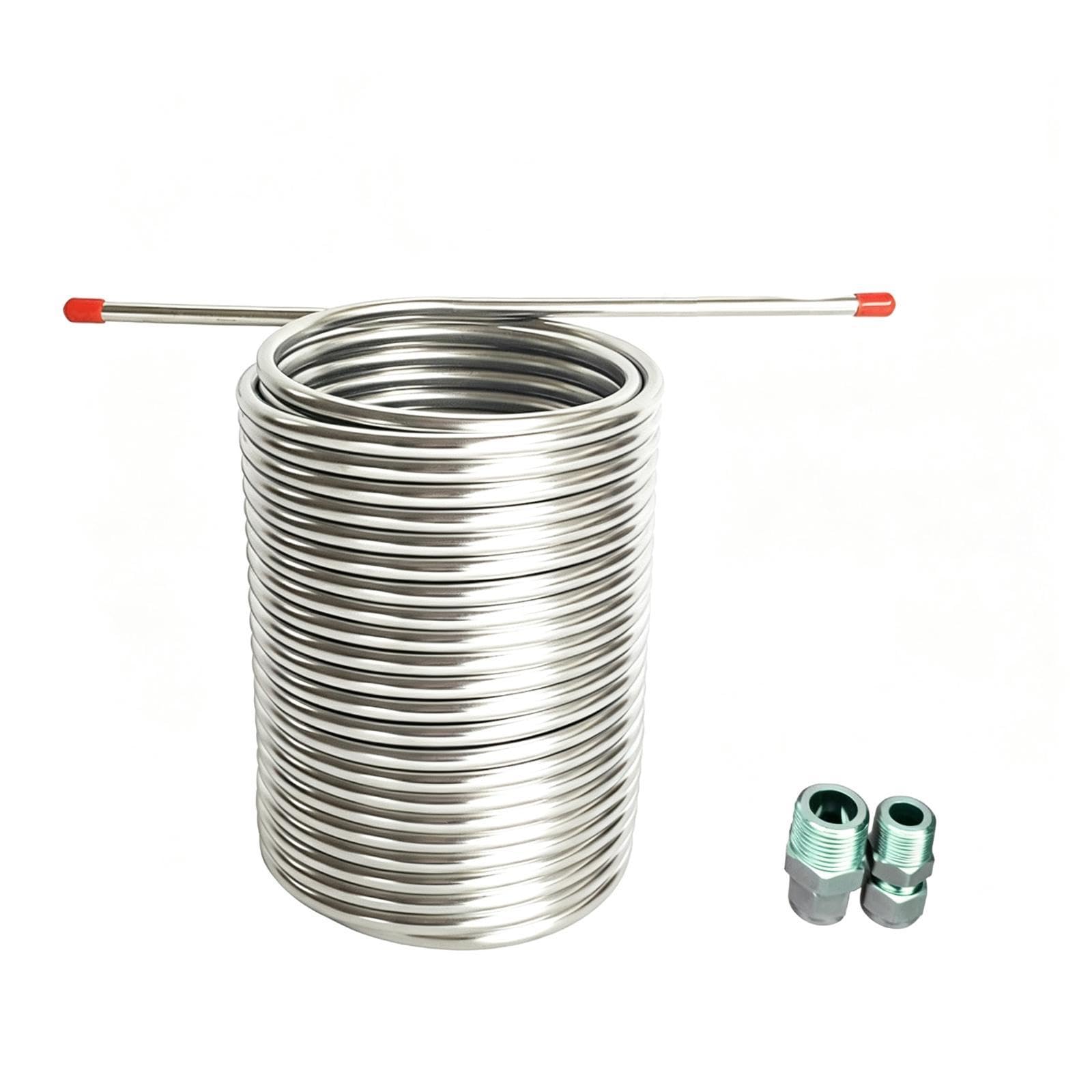 de Mosto Bobina Tubo para Agua Acero Inoxidable 304 Alimentario Flujo Suave Menor Residuo Adecuado para Dispensado Portátil, con Conector, Individual
