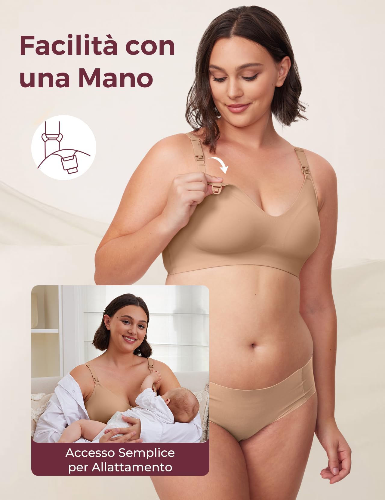 momcozy Reggiseno Allattamento, Reggiseno Senza Ferretto, Comfort Senza Cuciture, Reggiseno Allattamento Imbottito Forma Naturale, Reggiseno Gravidanza