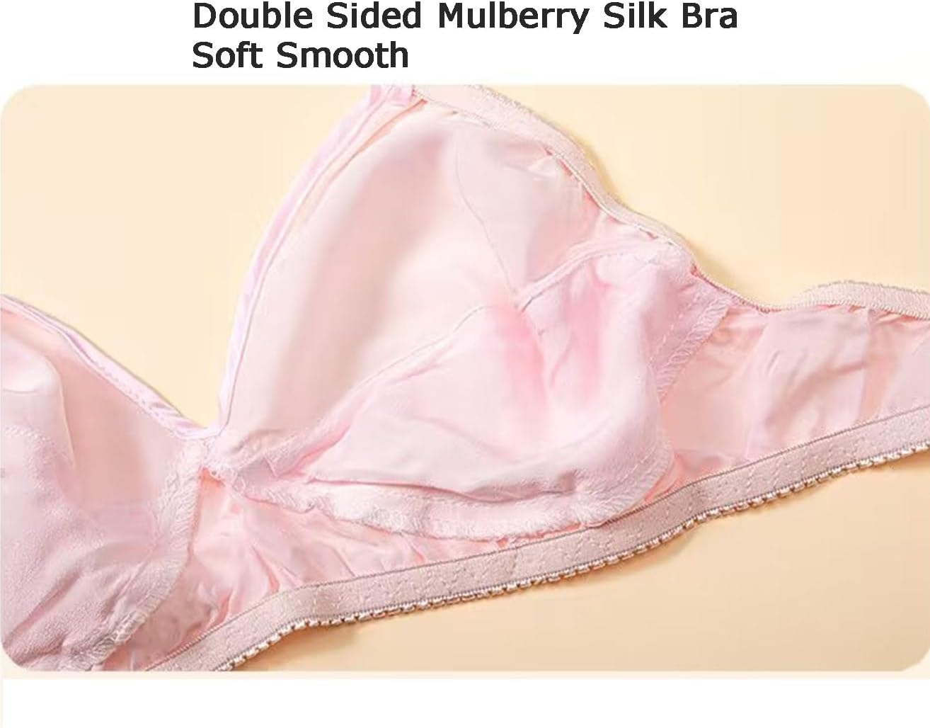 Women's 100% Mulberry Silk Bra Soft Smooth Triangle Bra Thin Unpadded Double Sided Satin Silk Bralette Tops Lingerie