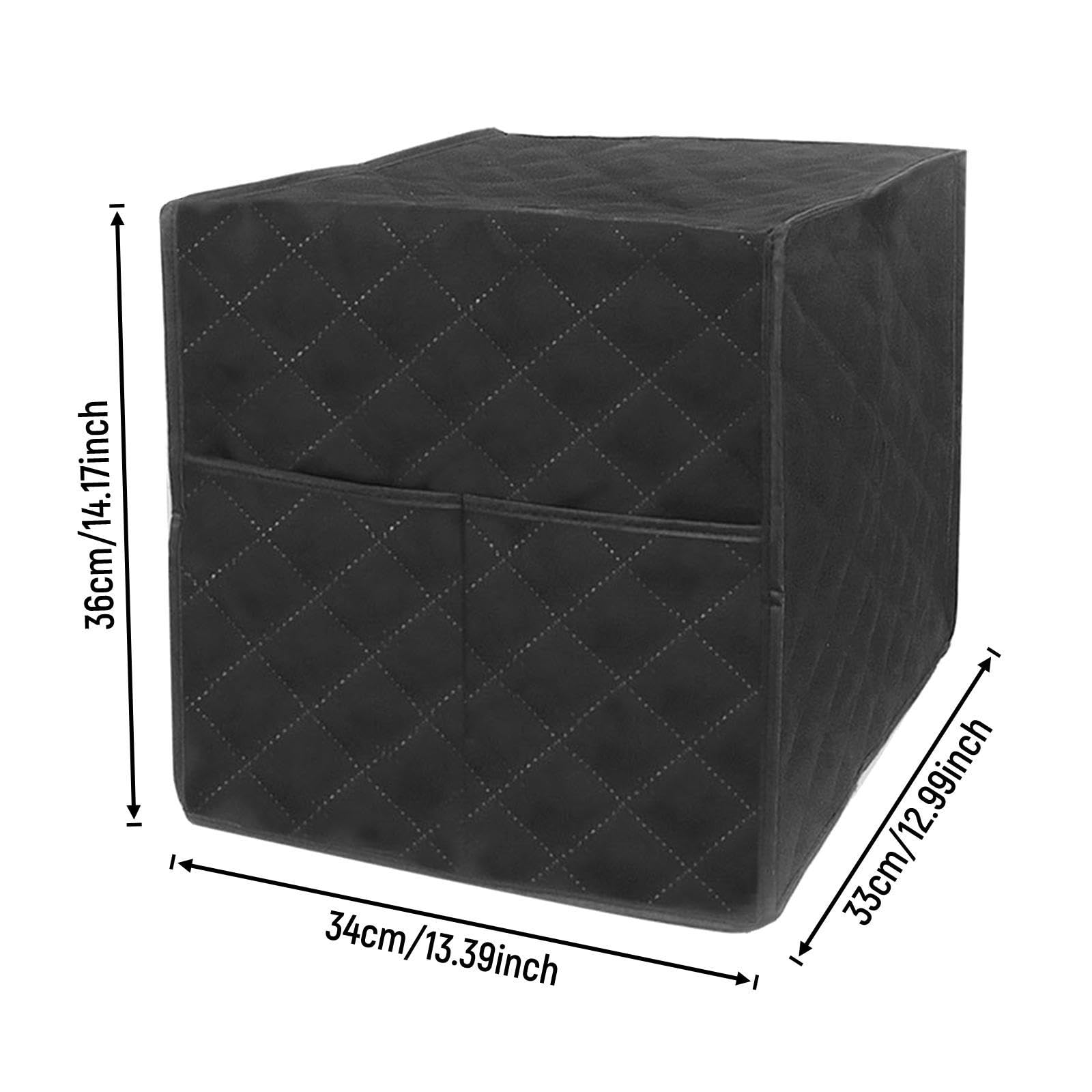 SM SunniMix Espresso Machine Quilted Protective Cover Dust Proof with Storage Pocket for Stand Mixer,34CX33x36cm Easily Install Stain Resistant,Black