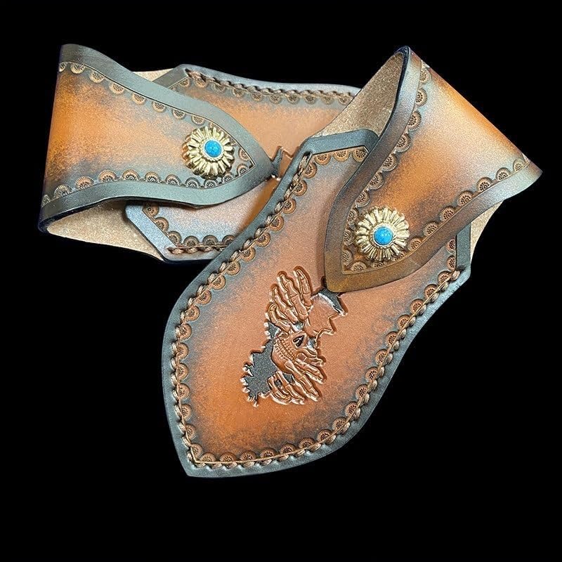 1PC Knife Sheath for Belt, Handmade Leather Protective Cover with Snap Closure is Suitable for Home, Outdoor, Farm