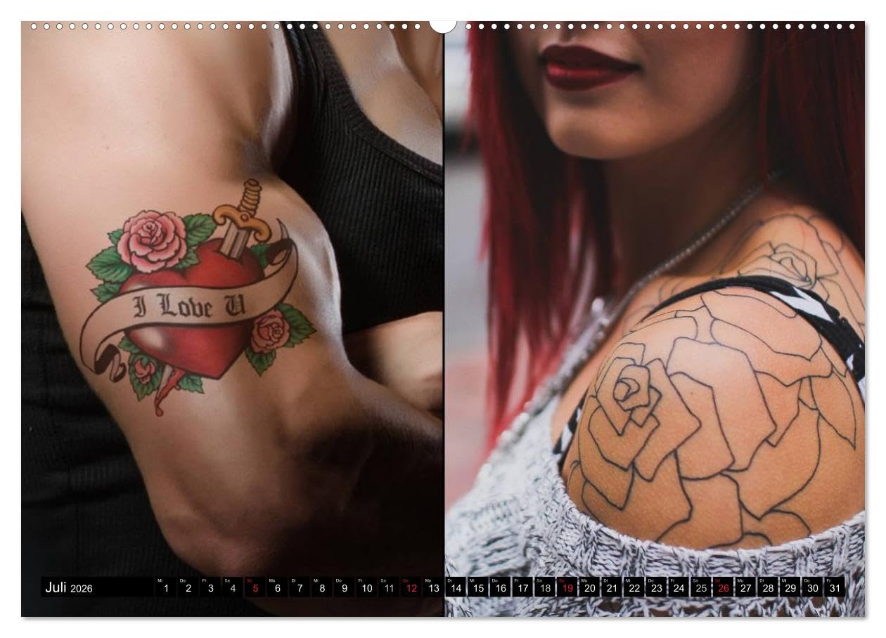 Körperkult Tattoo (hochwertiger Premium Wandkalender 2026 DIN A2 quer), Kunstdruck in Hochglanz: Ausdrucksstarke Fotos und Bildkompositionen von ... unterschiedlichen Trägern (CALVENDO Kunst)