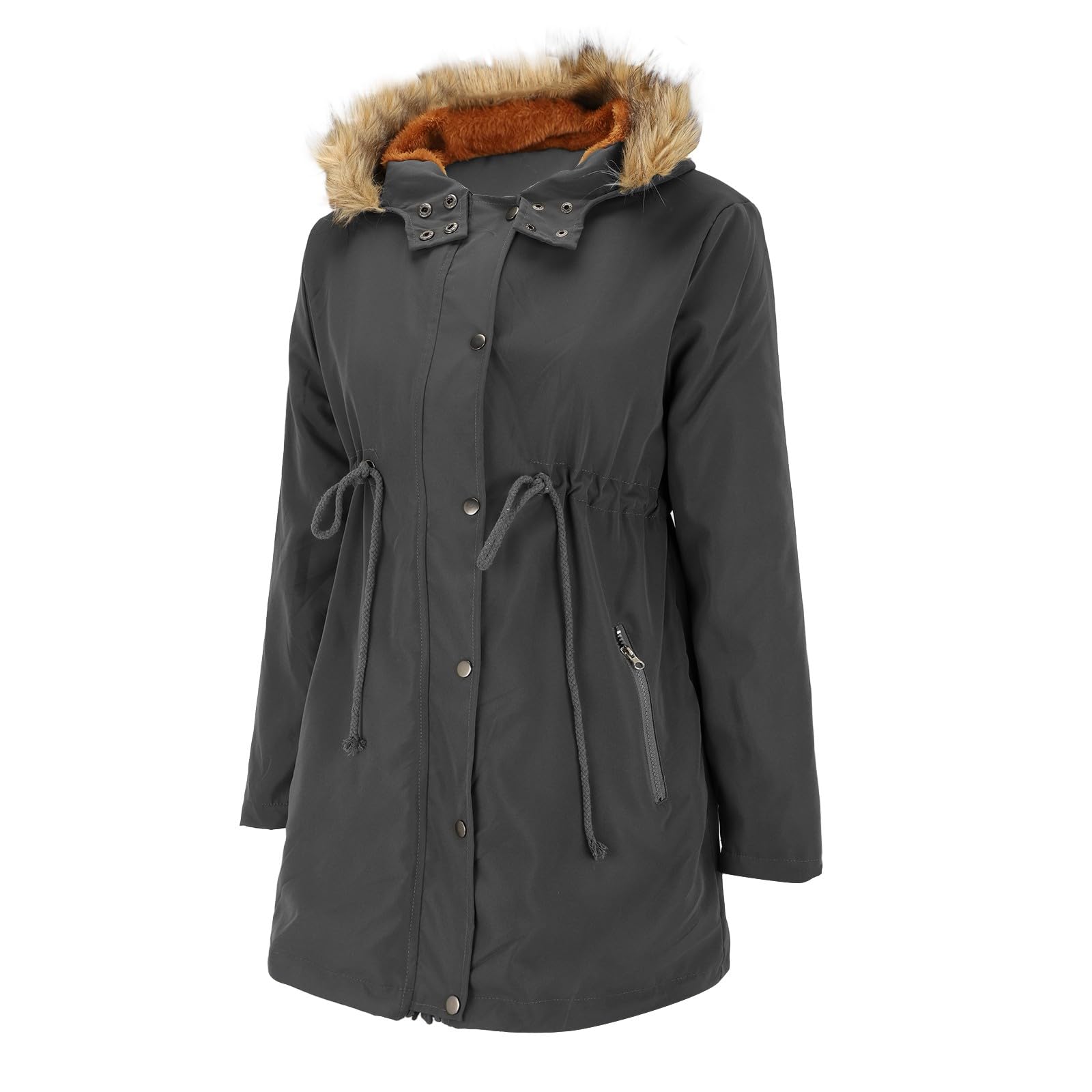 Veste d'hiver pour femme enceinte 2025 - Veste de maternité - Manteau en coton 3 en 1 - Longue bouffante - Parka avec capuche et poches - Vestes en coton imperméable