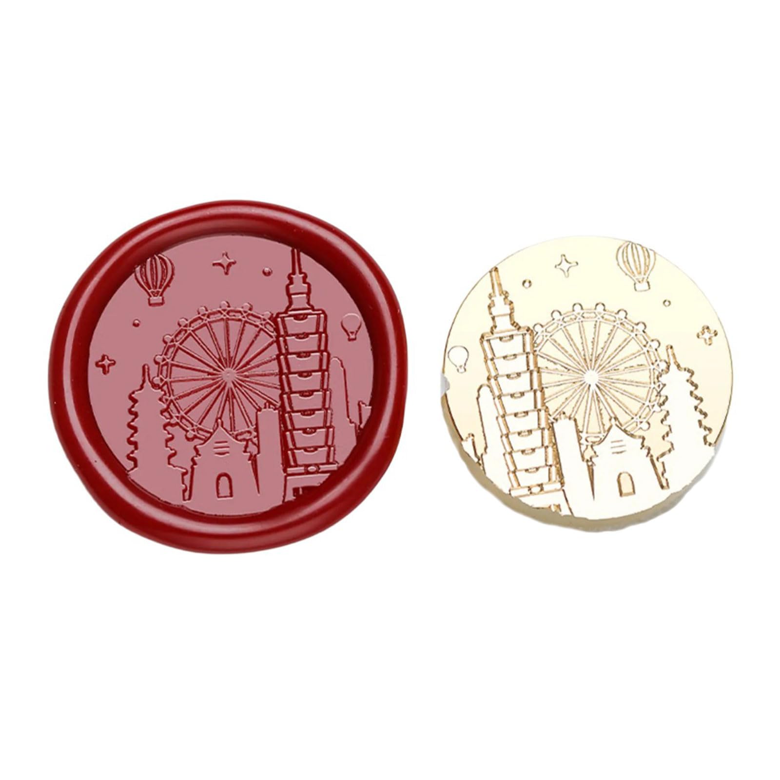 Tsophreniq Seal Stamp Head with Chinese City Famous Landmark Building Pattern for Seal Letter Envelope Card Scrapbooking Stamp
