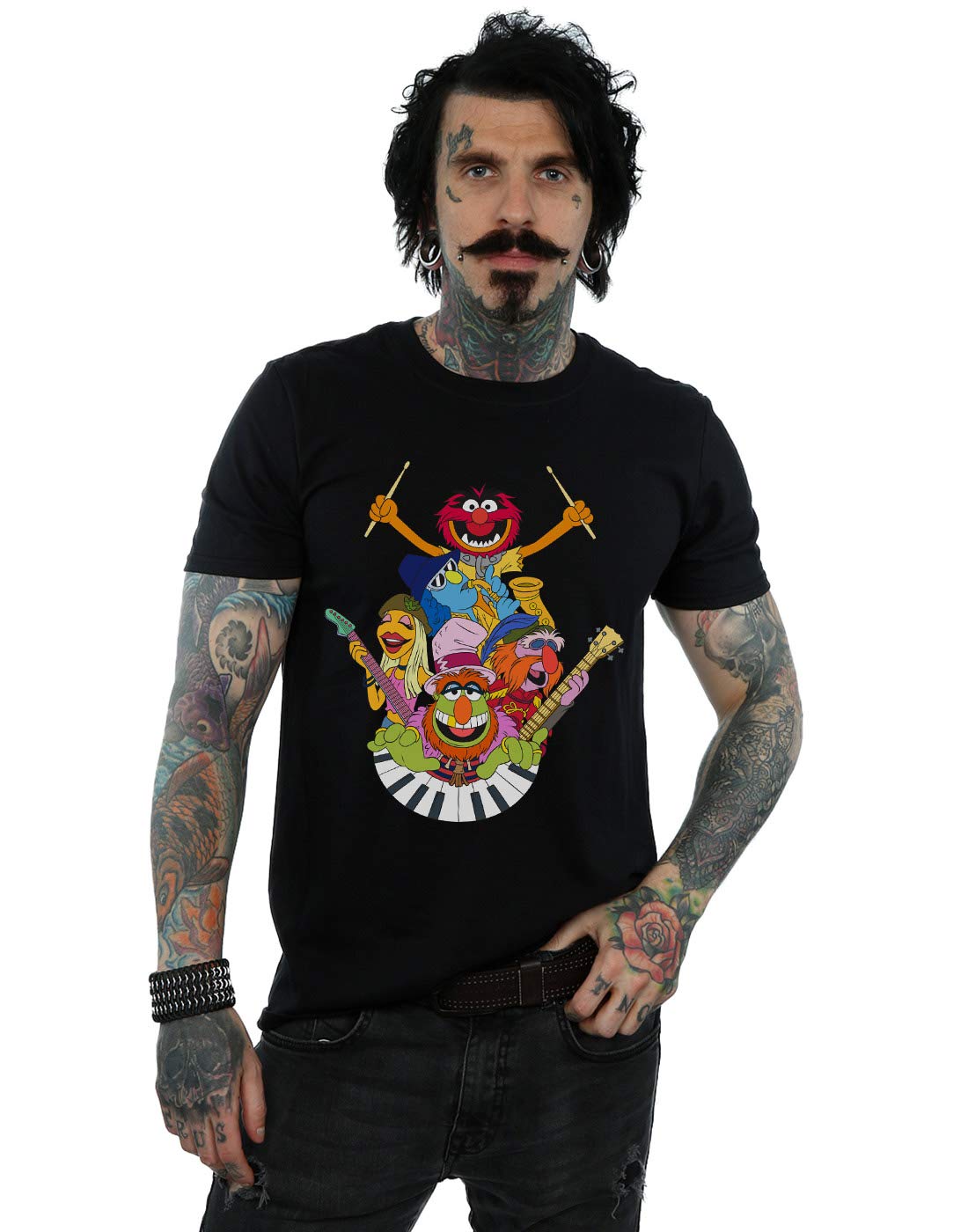 Disney Men's The Muppets Dr Teeth and The Electric Mayhem T-Shirt Black Large