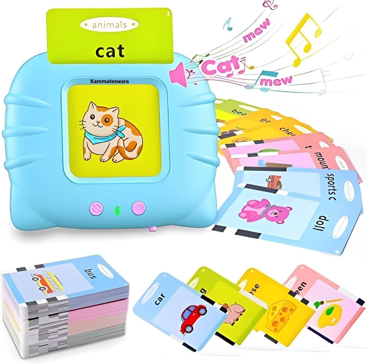 Talking Flash Cards for Kids | 112 Double Sided Cards with 224 Words in Educational Learning Toys for Toddlers Interactive Toys for Kids, Develop Language Skills(Multicolor)