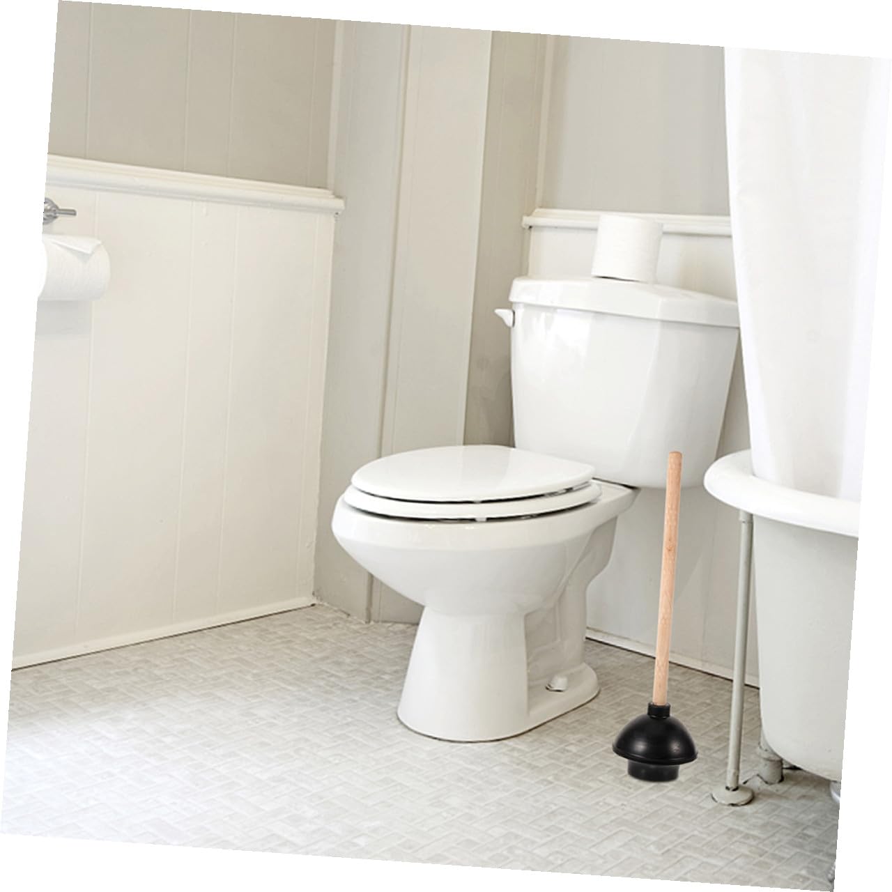 BESTYASH 2 Stück-pack Gummi Toilettenpömpel mit Holzgriff Robust und Leicht zu Reinigen gegen Verstopfte Toilette im Badezimmer und Büro