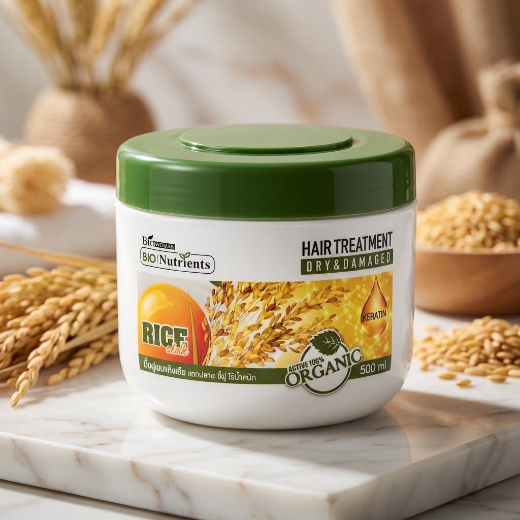 Biowoman BIO Nutrients Maska do włosów suchych i zniszczonych – Keratyna, Ryż, Żółtko jajka – 500 ml