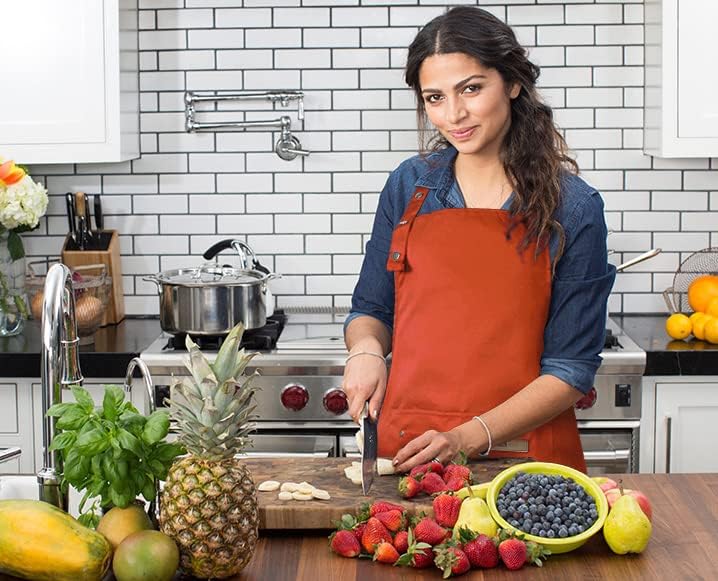 Miniatura 5 de Delantal ajustable con botones para mujeres y hombres, artistas, pintura, cerámica, jardín, cocina, chef, 3 bolsillos, impermeable, M-XXL