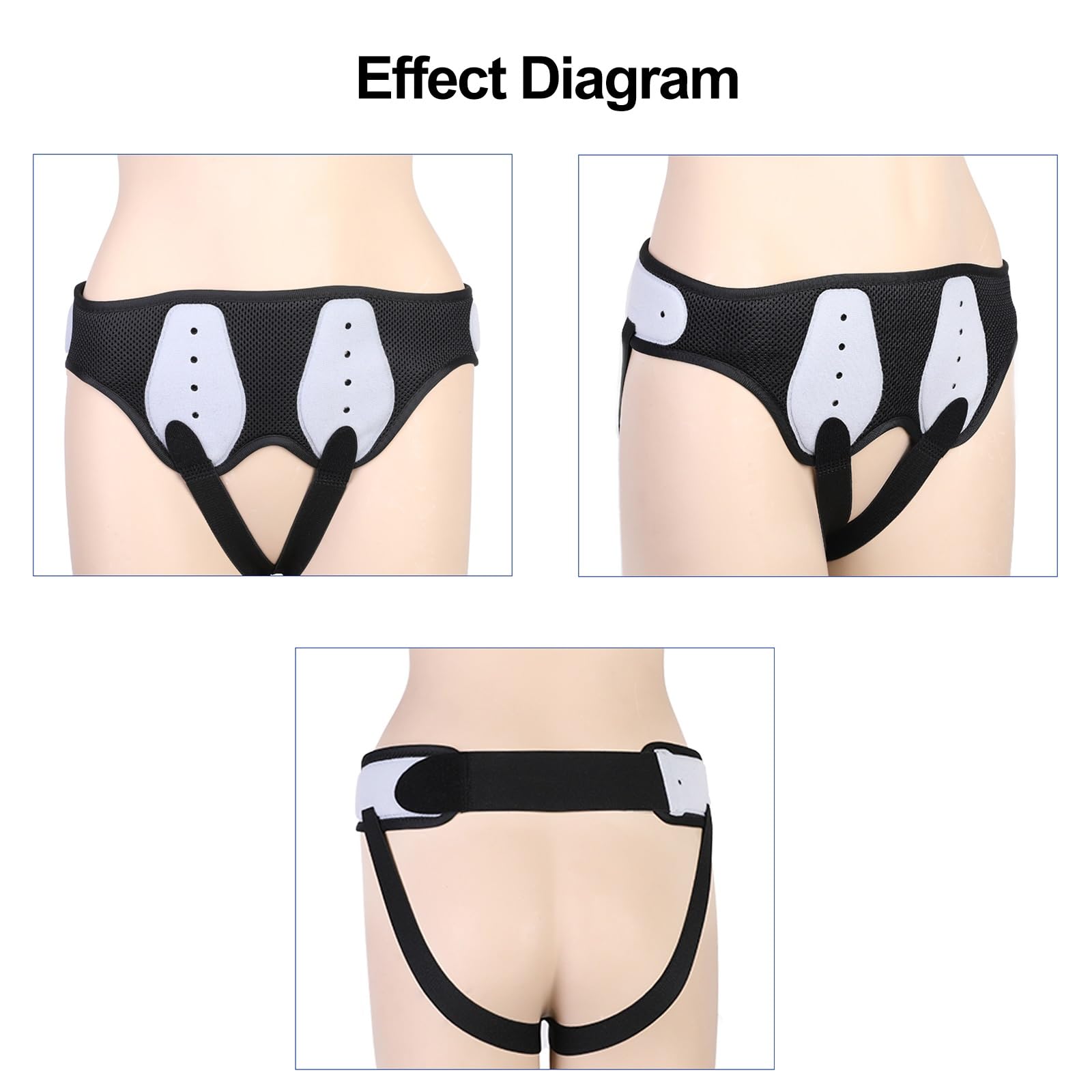 2 Cinturon Hernia Inguinal Bilateral, Doble o Simple, Braguero Hernia Inguinal Hombre y Mujer Faja con Braguero y 2 Almohadillas de Compresión Extraíbles(Medium)